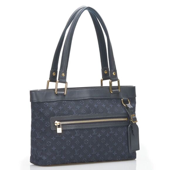 Louis Vuitton Monogram Mini Lucile PM Tote Navy Canvas Leather - Picture 2 of 7